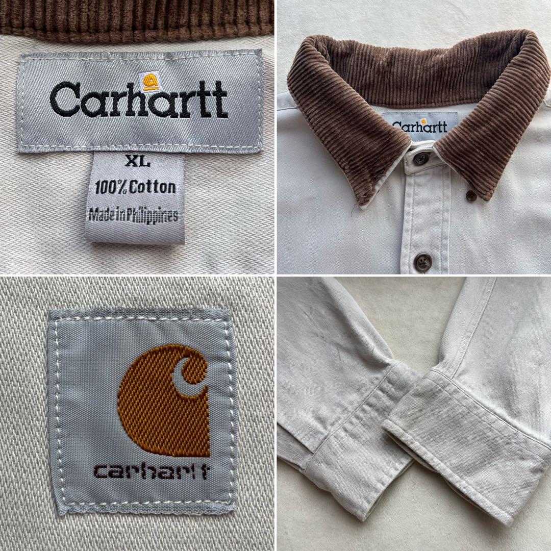 Carhartt ワークシャツ 襟 コーデュロイ シャツ カバーオール 古着