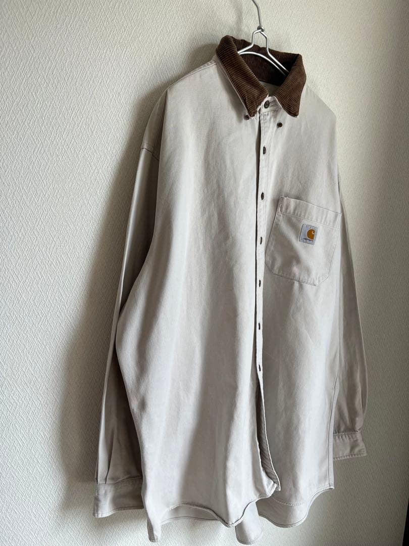 Carhartt ワークシャツ 襟 コーデュロイ シャツ カバーオール 古着