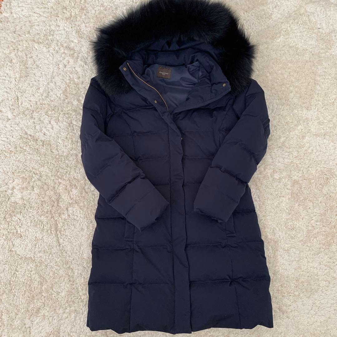 Demi-Luxe BEAMS FOXファーフードダウン ネイビー 40