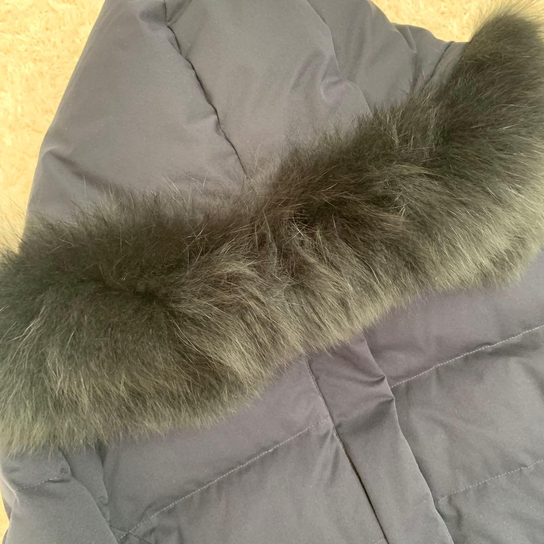 Demi-Luxe BEAMS FOXファーフードダウン ネイビー 40