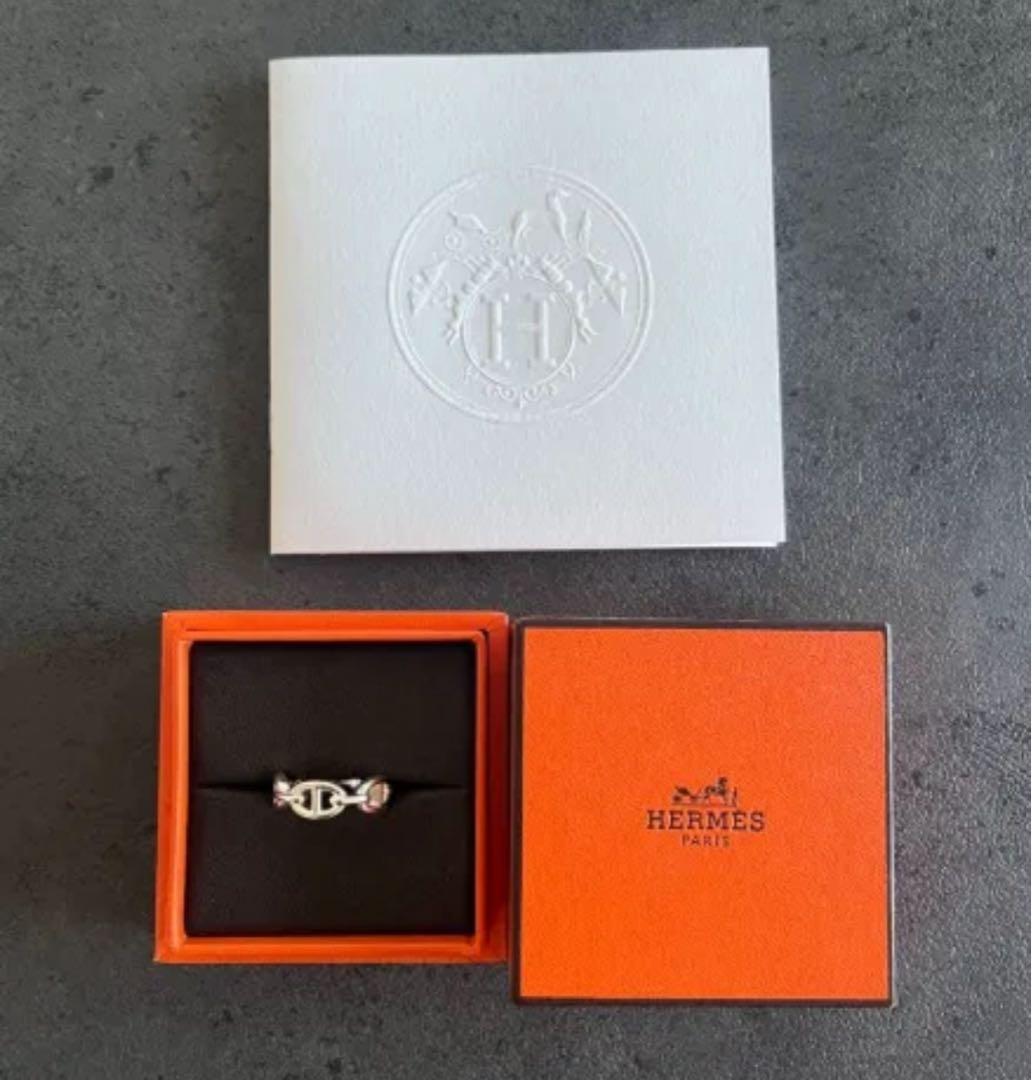 HERMES アンシェネリング 55号 シルバー　証明書付き