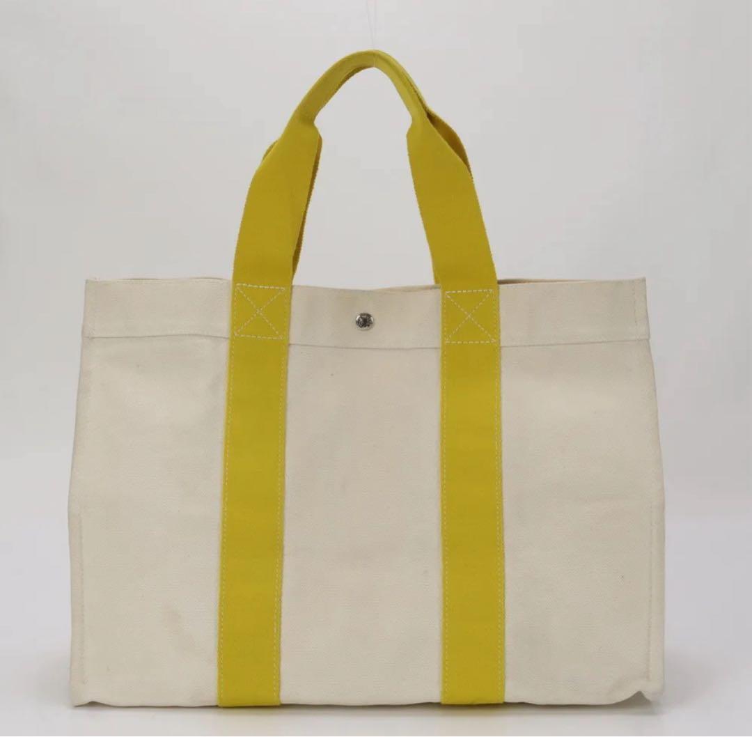 HERMES/トートバッグ/キャンバス/ベージュ/ボラボラGM/状態考慮