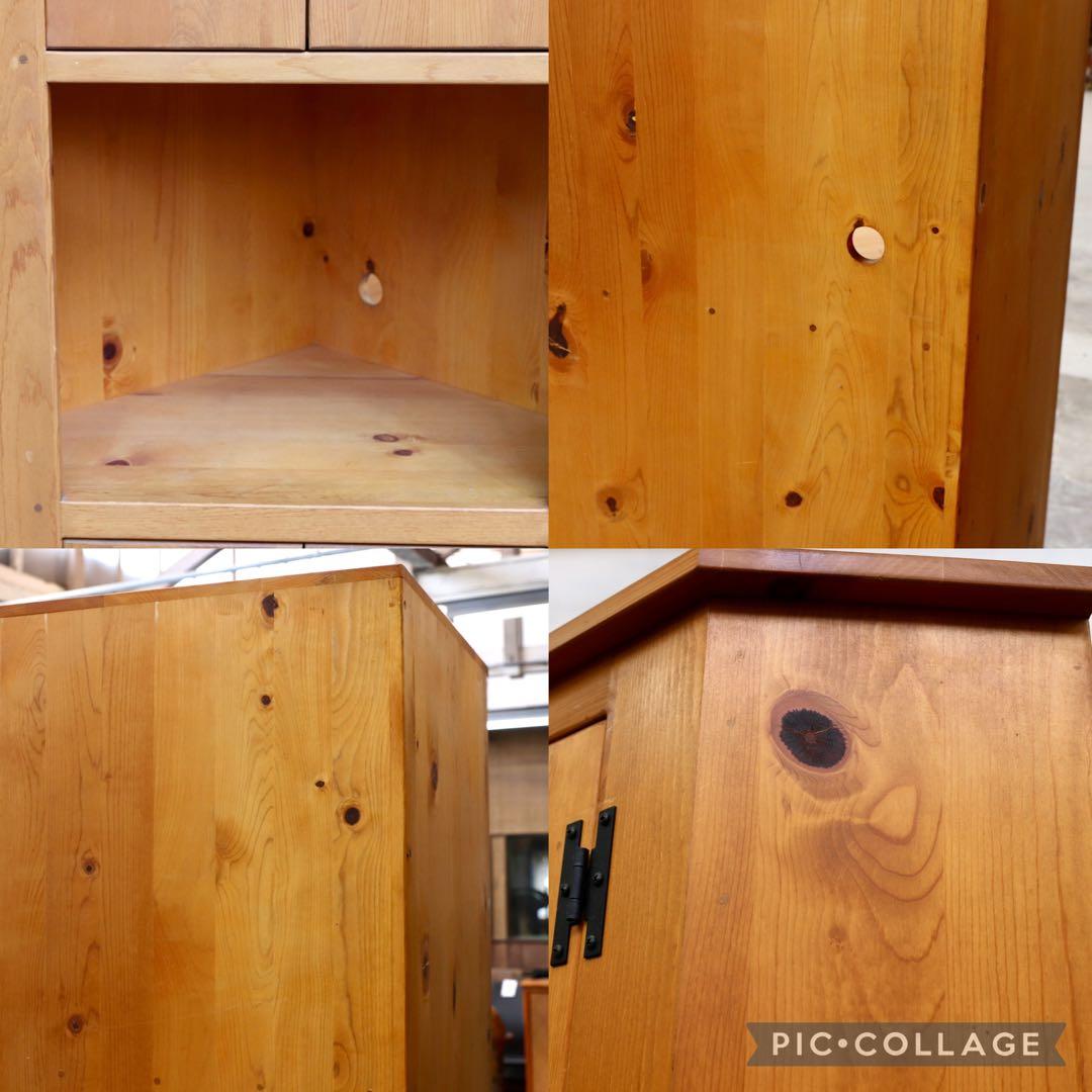 GMIK83○パイン材 コーナーキャビネット 飾り棚 リビングボード シェルフ