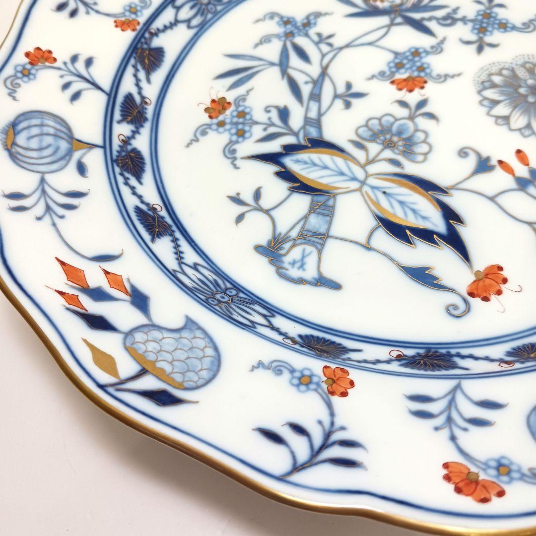 Y3169 マイセン 朱金オニオン カラーオニオン プレート 直径24.8㎝　D