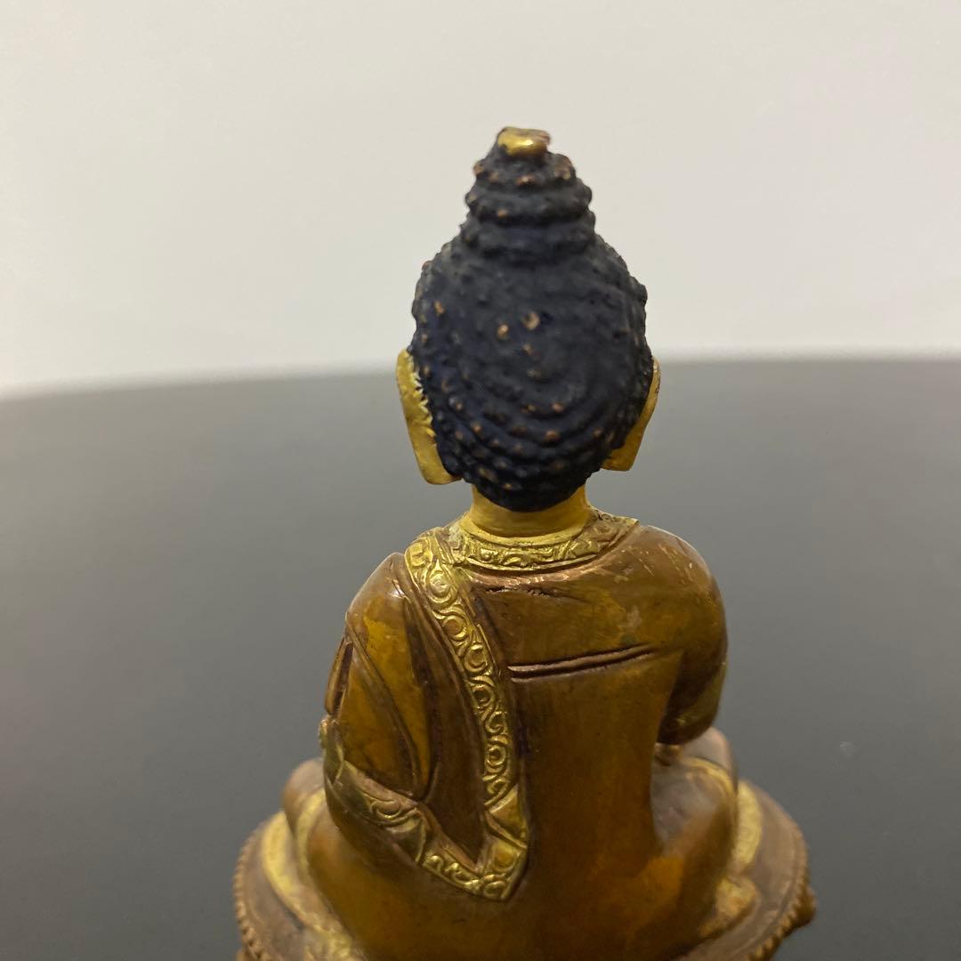 仏教美術 古銅鍍金 チベット仏 薬師如来像 仏像