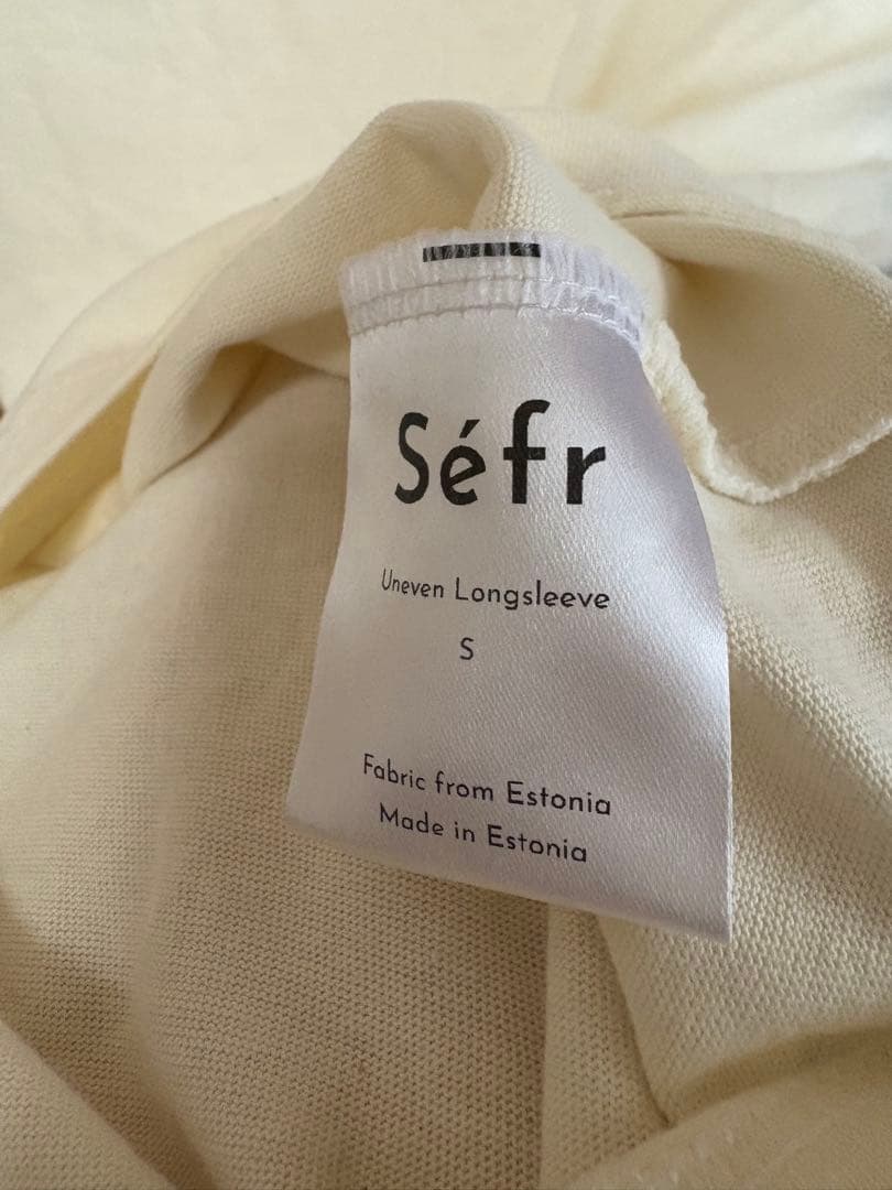 sefr uneven 長袖Tシャツ オフホワイト Sサイズ ロンティ ベージュ
