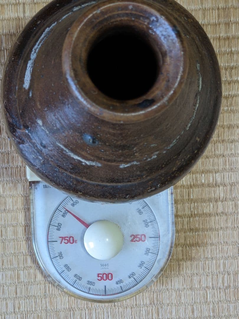 ♦種子島焼 古陶磁 江戸時代 算盤形瓶 花瓶 琉球陶芸 珍物レア物 古美術骨董品