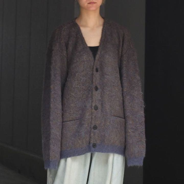 トップス YOKE 4COLOR MIX JACQUARD MOHAIR CARDIGAN