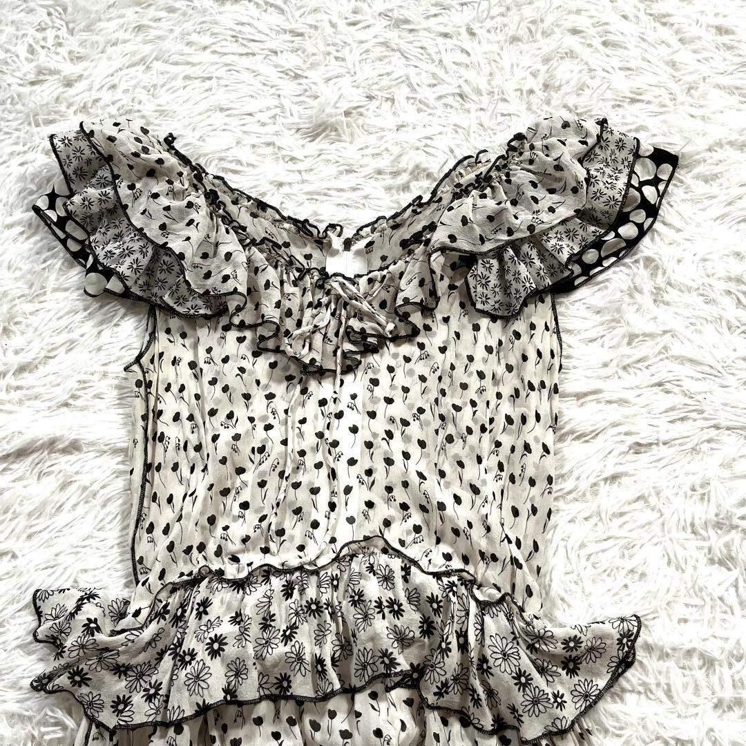 ドルチェアンドガッバーナ　　ドット　ティアード　ワンピース フリル　花柄