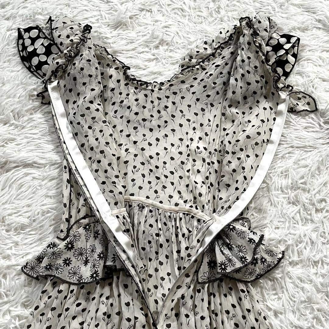 ドルチェアンドガッバーナ　　ドット　ティアード　ワンピース フリル　花柄