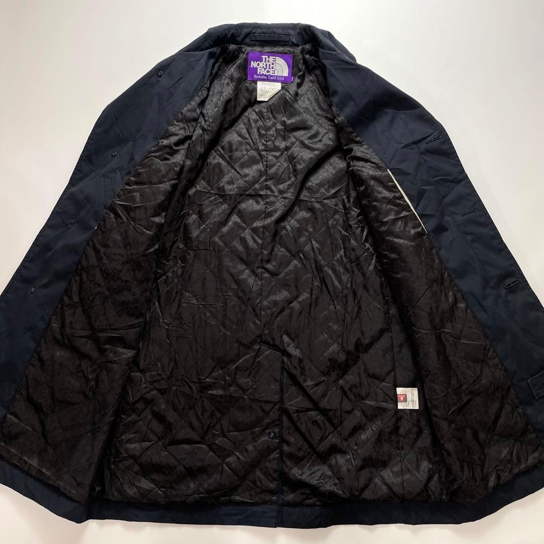 高級感✨ノースフェイス パープルレーベル ステンカラーコート ネイビー M 総柄