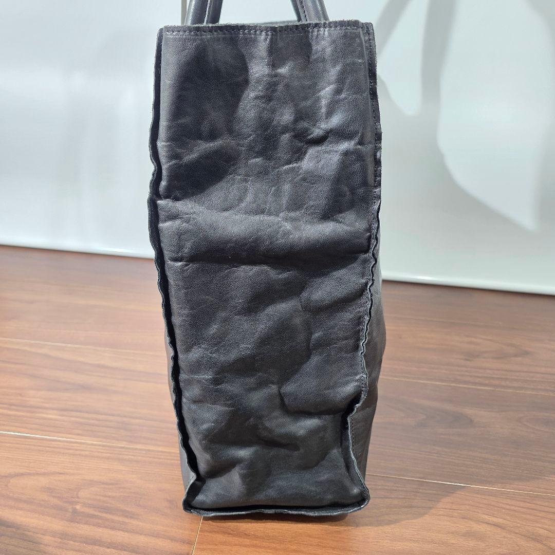 wjk レザー 大容量 軽量 トートバッグ 黒 ブラック