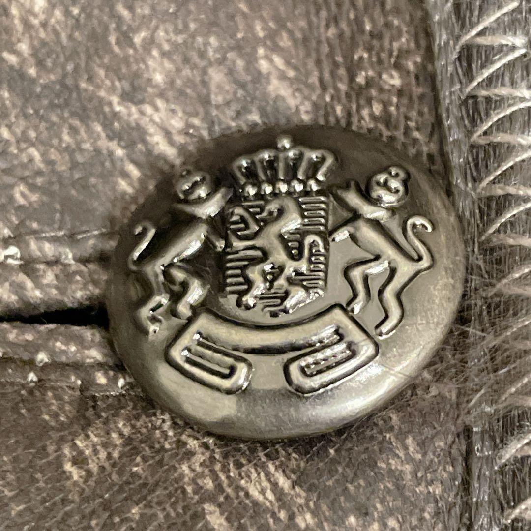 ラムレザー ロングコート ラクーンファー　裏ファー　ベルト メタルボタン　M〜L