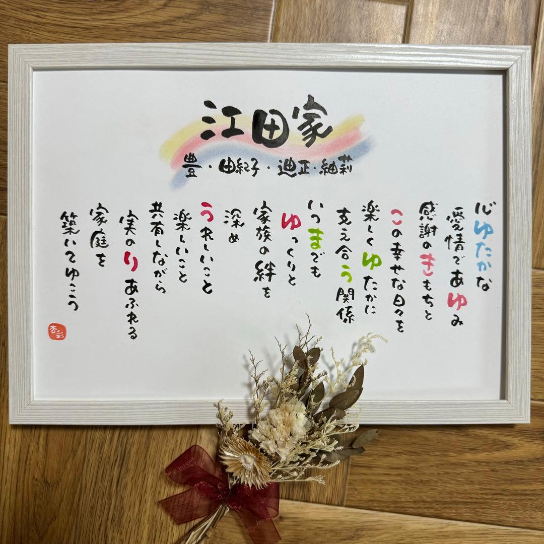 感謝を伝える命名紙、出産祝い、お名前入りポエムを大切な方へ