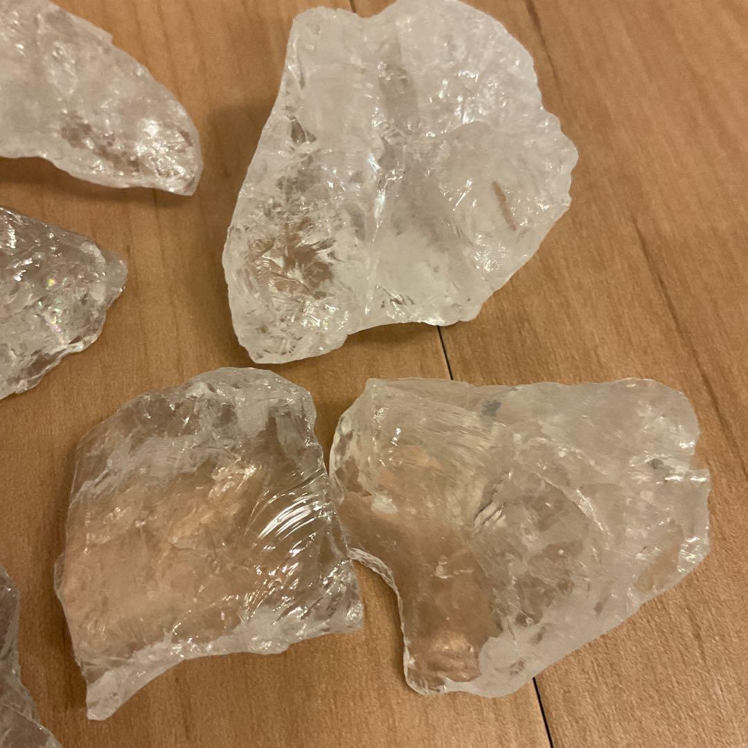 ラスト1点！ マダガスカル産　かち割り水晶　ガラスと真鍮のトレーセット