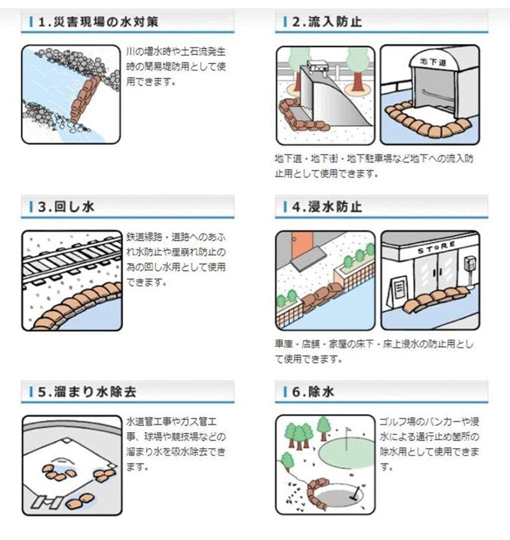 【防災用品吸水性土のう 水だけでふくらむ土を使わない 台風、大雨、100pcs