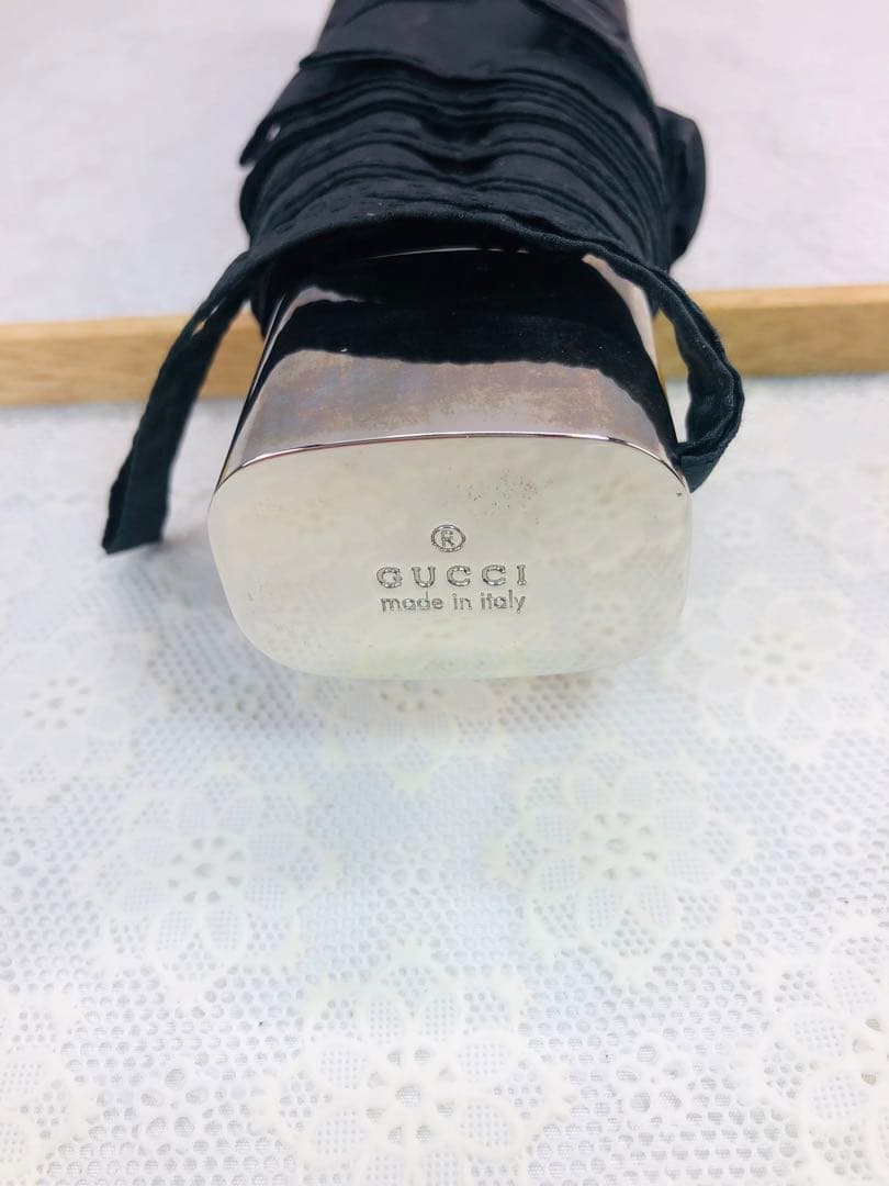 GUCCI/グッチ 折り畳み傘 GG柄 ナイロン 傘 ブラック