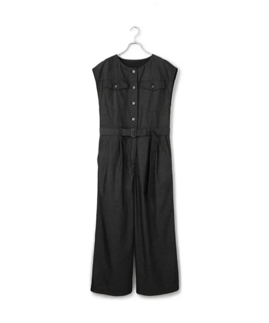 ADAM ET ROPE ノーカラースリーブオールインワン