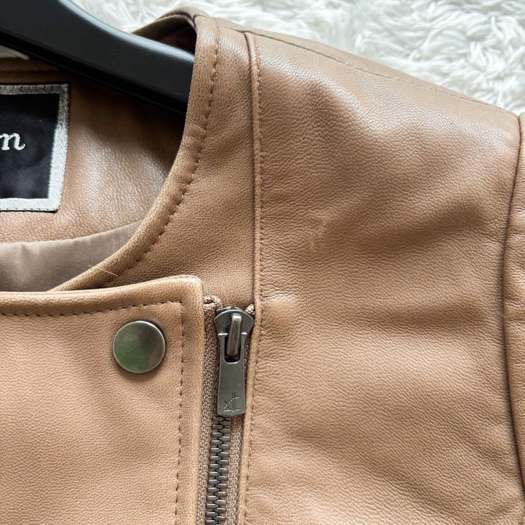 2way✨ダイアグラム　ライダースジャケット　フォックスファー　レザー　ブラウン