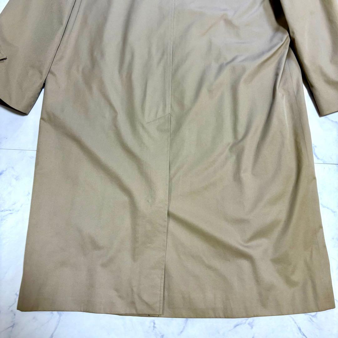 美品 バーバリー ステンカラーコート ノバチェック ロング丈 ベージュ XL相当