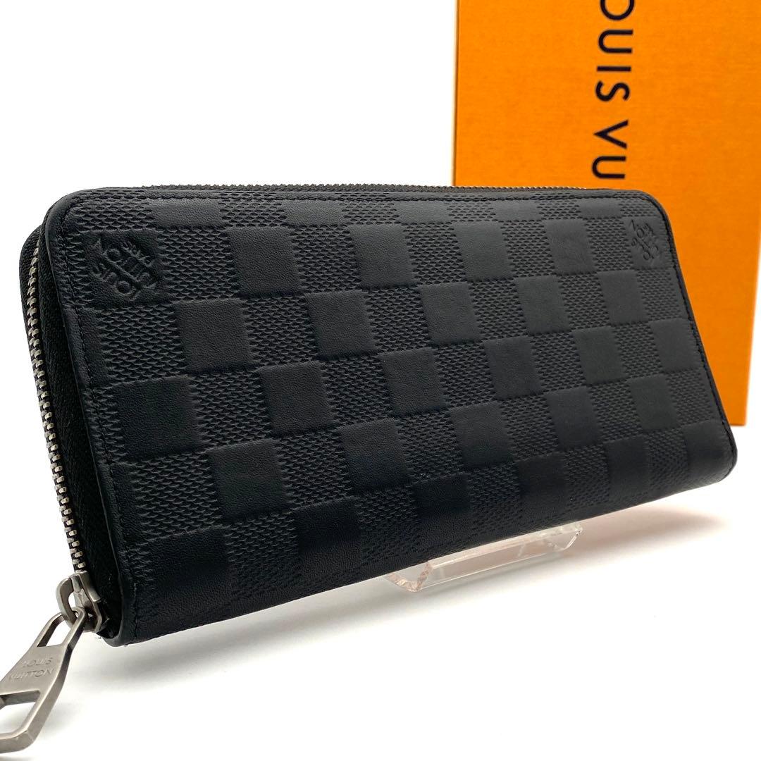ルイヴィトン ダミエ アンフィニ ジッピーウォレット ヴェルティカル 長財布 黒