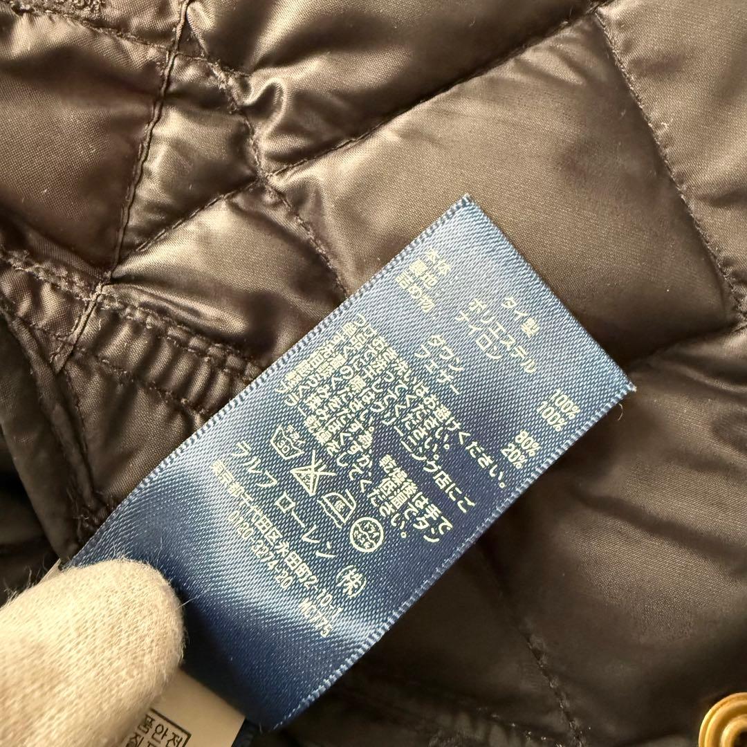 ラルフローレン　ダウンベスト　キルティング　黒　ベルト　ゴールド金具　M