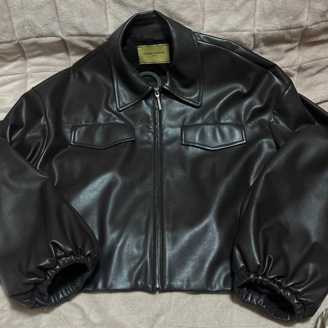 united arrows レザーライクブルゾン　38
