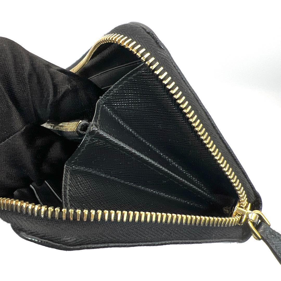 訳あり★プラダ PRADA 長財布 ラウンドファスナー サフィアーノ ブラック