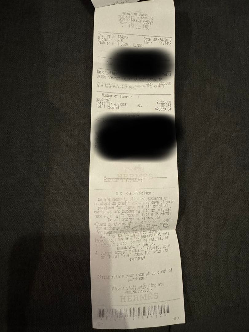 HERMES エルメス べアン コンパクト グリアスファルト ローズゴールド金具