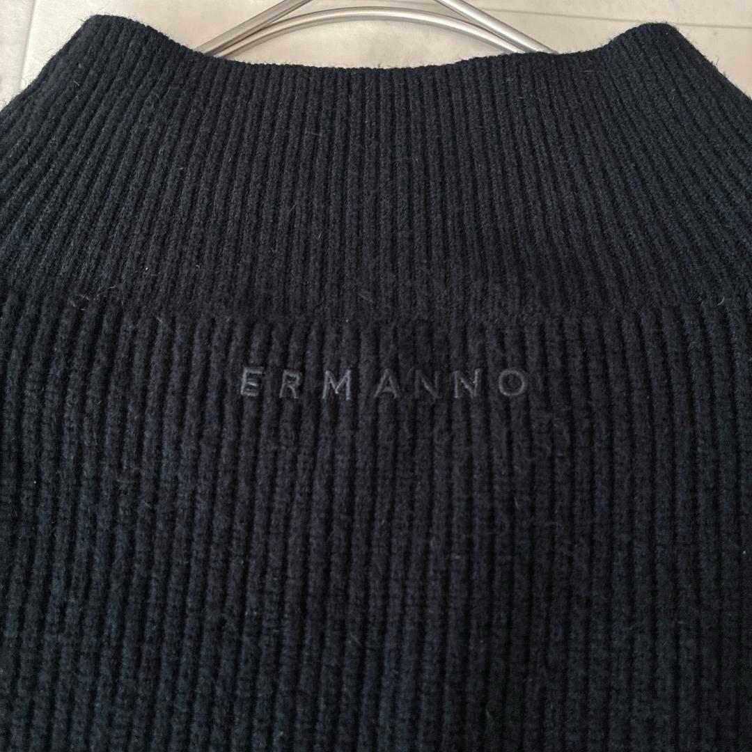 ERMANNO FIRENZE♡レイヤード ニット×レース キャミワンピース 黒