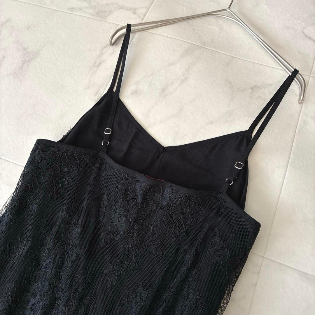 ERMANNO FIRENZE♡レイヤード ニット×レース キャミワンピース 黒