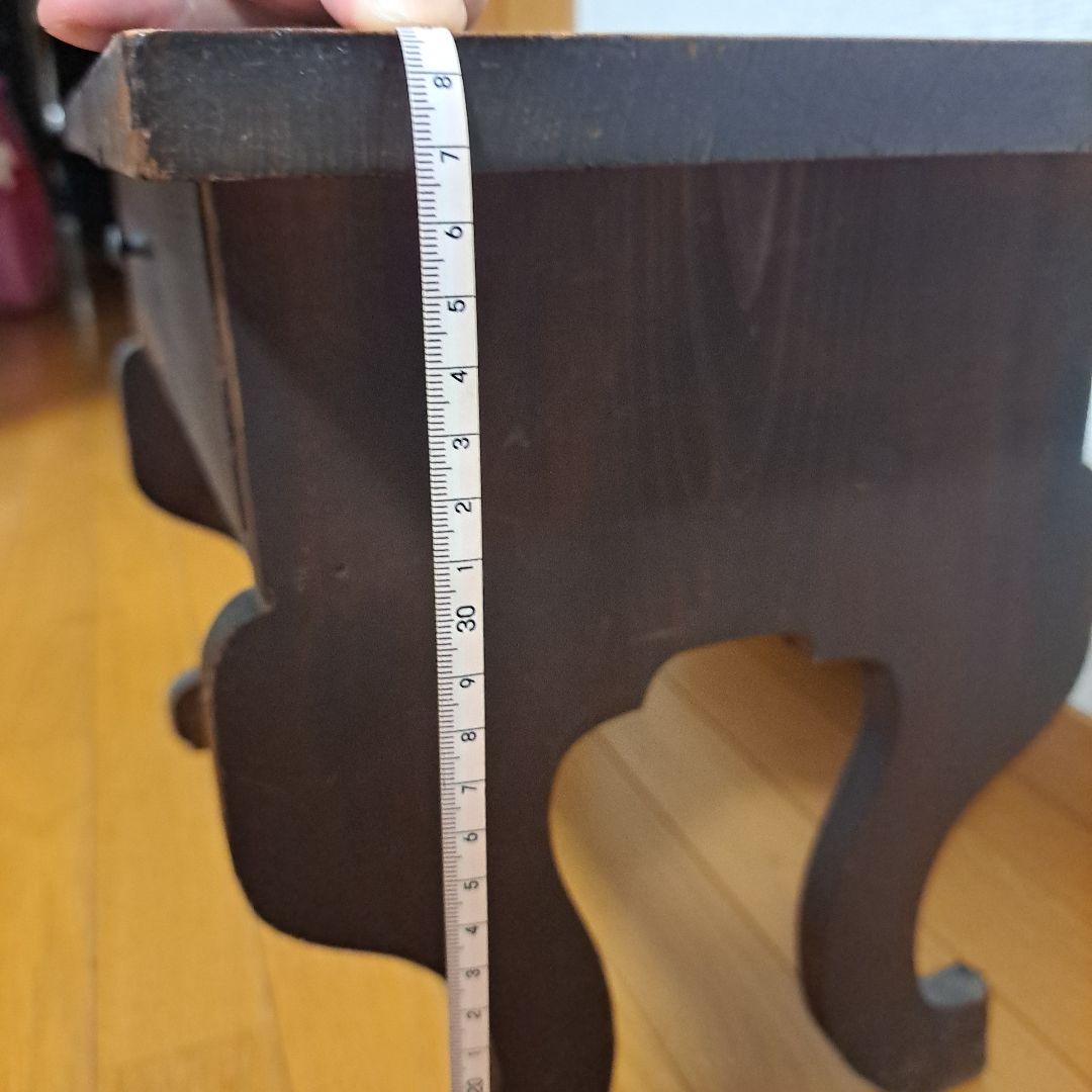 木製文机 ダークブラウン 引き出し付き