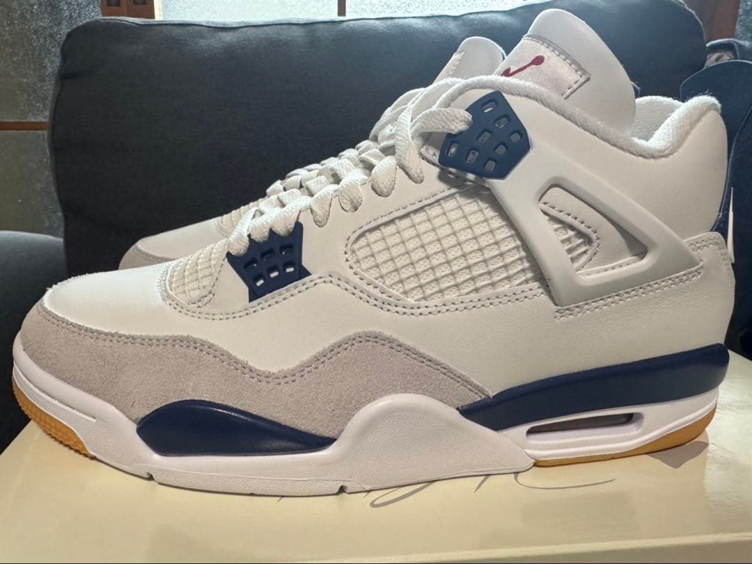 ヤ*ト様 Air Jordan 4 ホワイト/ネイビー/グレー