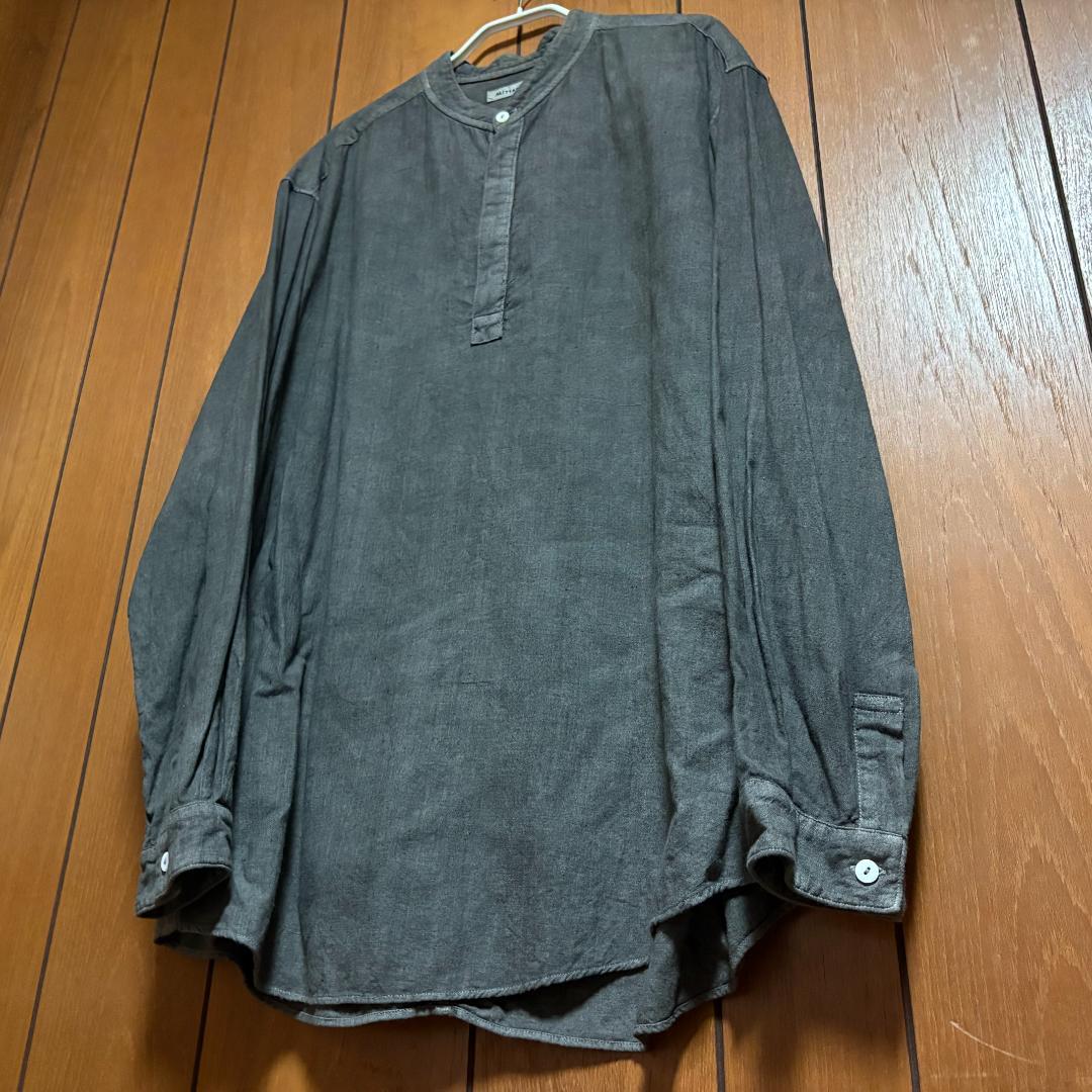 【美品】MITTAN カディクルタシャツ 松煙(濃) サイズ3