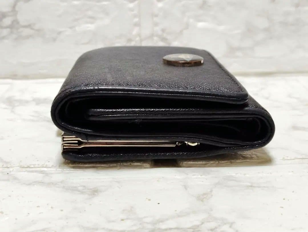 美品　ヴィヴィアン　ウエストウッド　がま口　三つ折り財布　レザー　ブラック