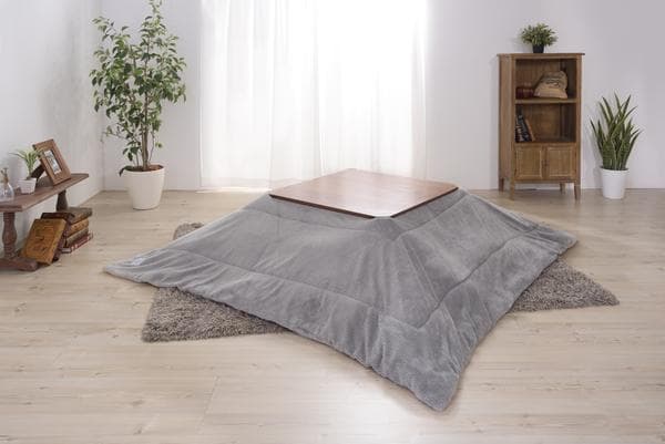 おしゃれ ふかふか かわいい 暖かい フリース 正方形 こたつ布団 グレー