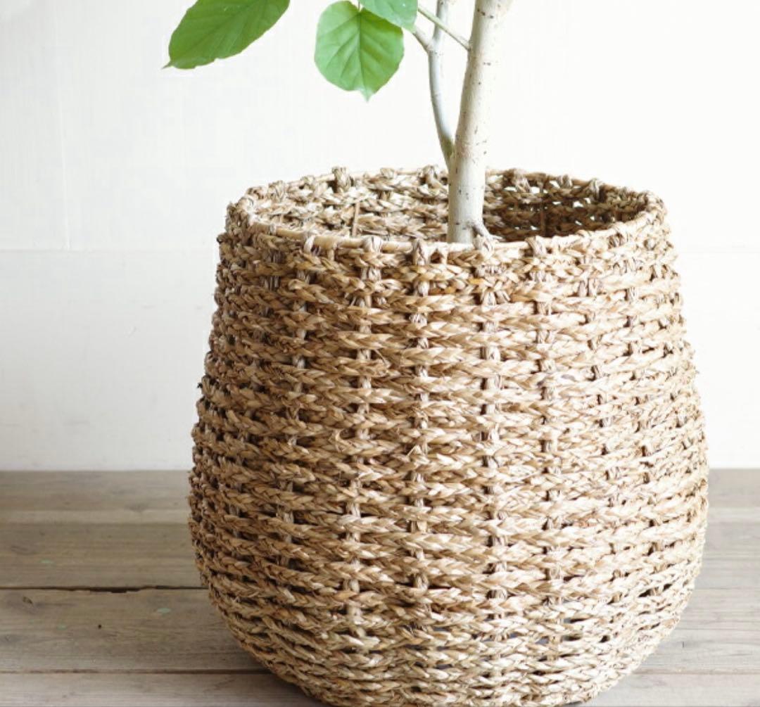 10号　鉢カバー　手編み　おしゃれ　観葉植物　バスケット