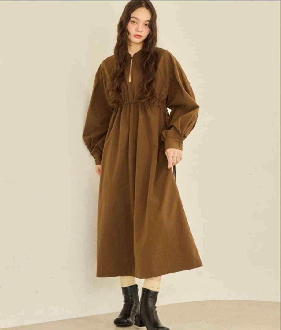 オルン ウエストリボンボリュームワンピースs