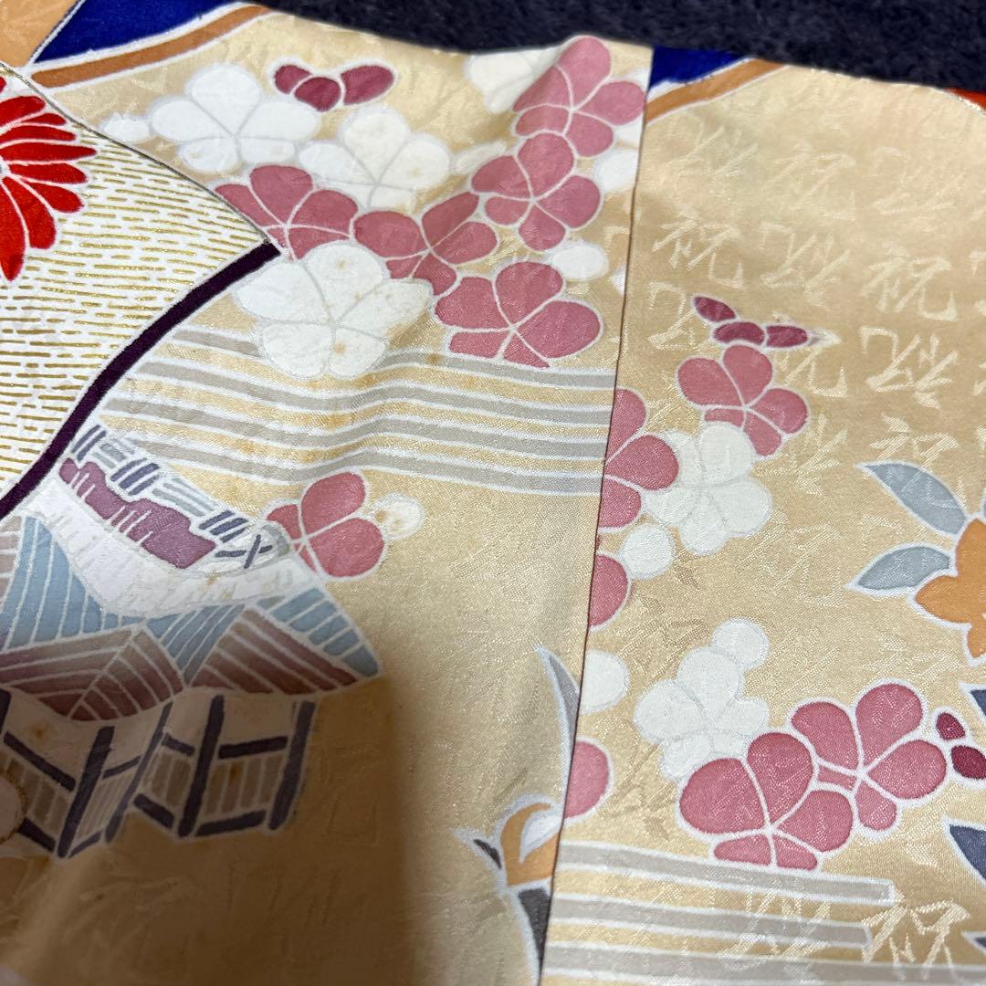 新品　ほぼ美品　袷　正絹　振袖　友禅　フルセット　7点　身丈163 裄丈69