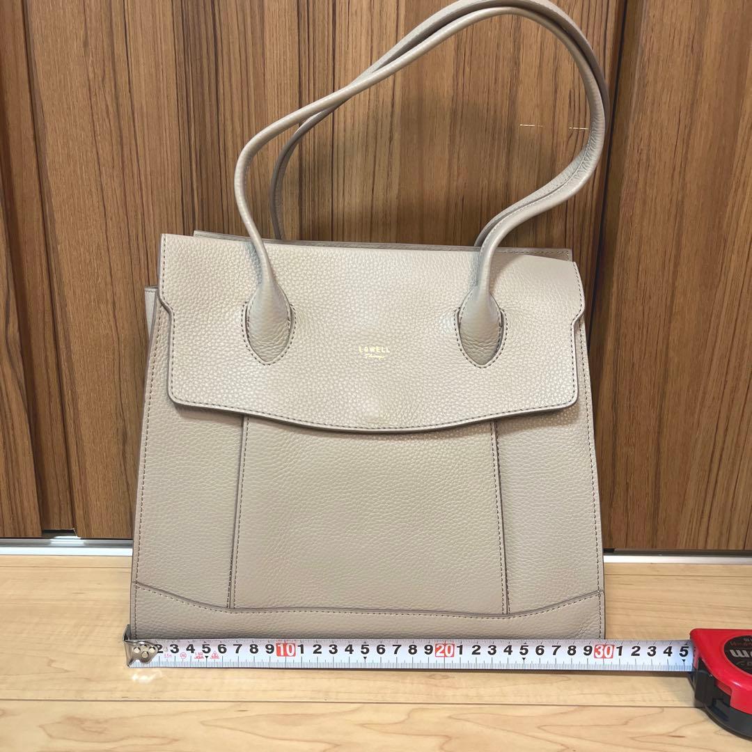 新品LOWELL thingsレザーオープントート牛革 ライトグレー¥29700