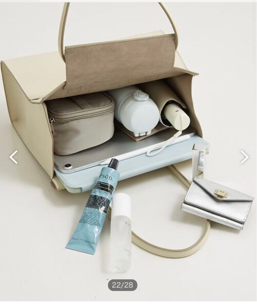 新品LOWELL thingsレザーオープントート牛革 ライトグレー¥29700