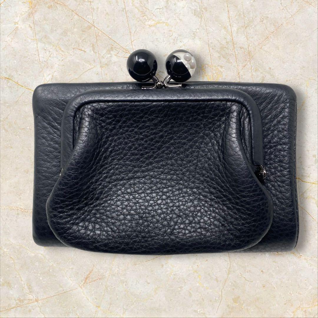 ear PAPILLONNER イアパピヨネ 財布 がま口 ブラック イア 黒