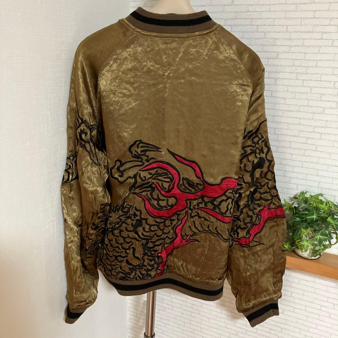 龍桜　スカジャン　リバーシブル　レーヨン　ジャガード織り　龍　竜　雲