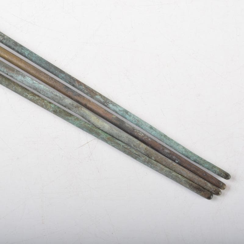 茶道具　黄銅　神獣文　火箸　三組まとめて　C　6466