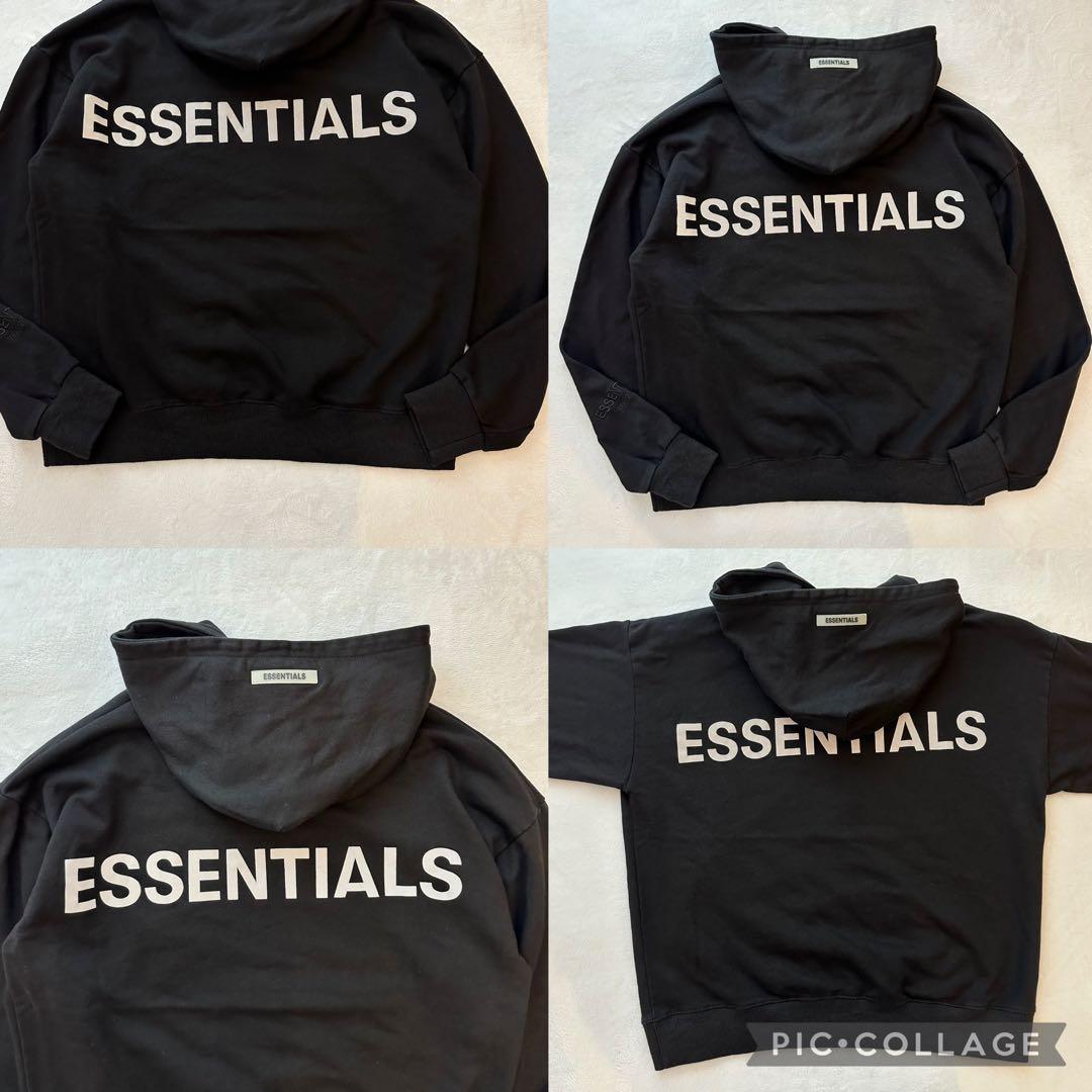FOG ESSENTIALS パーカー男女兼用 M 高級感 フート付き反射ロゴ