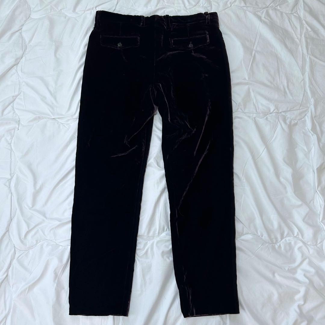 新品 GIORGIO ARMANI アルマーニ ベロア 光沢 パンツ 50
