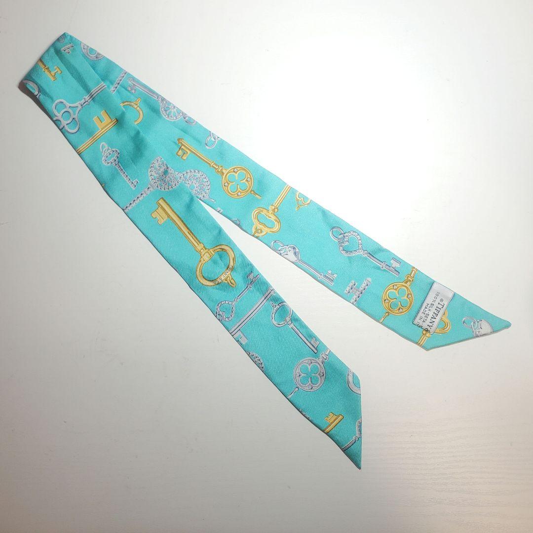 TIFFANY ティファニー シルクスカーフ 約83㎝×5㎝ k035