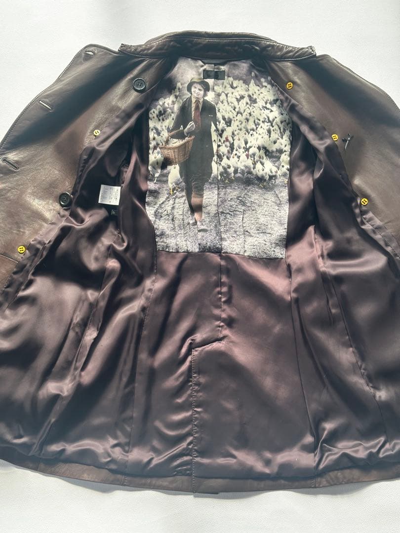 ポールスミス　ポールスミスブラック　レザーコート　ラムレザー　ブラウン　40