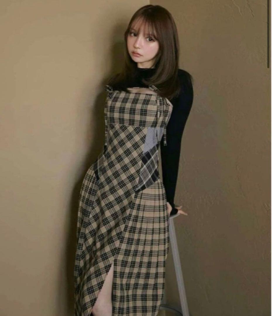 ワンピース Andmary Nadia check long dress