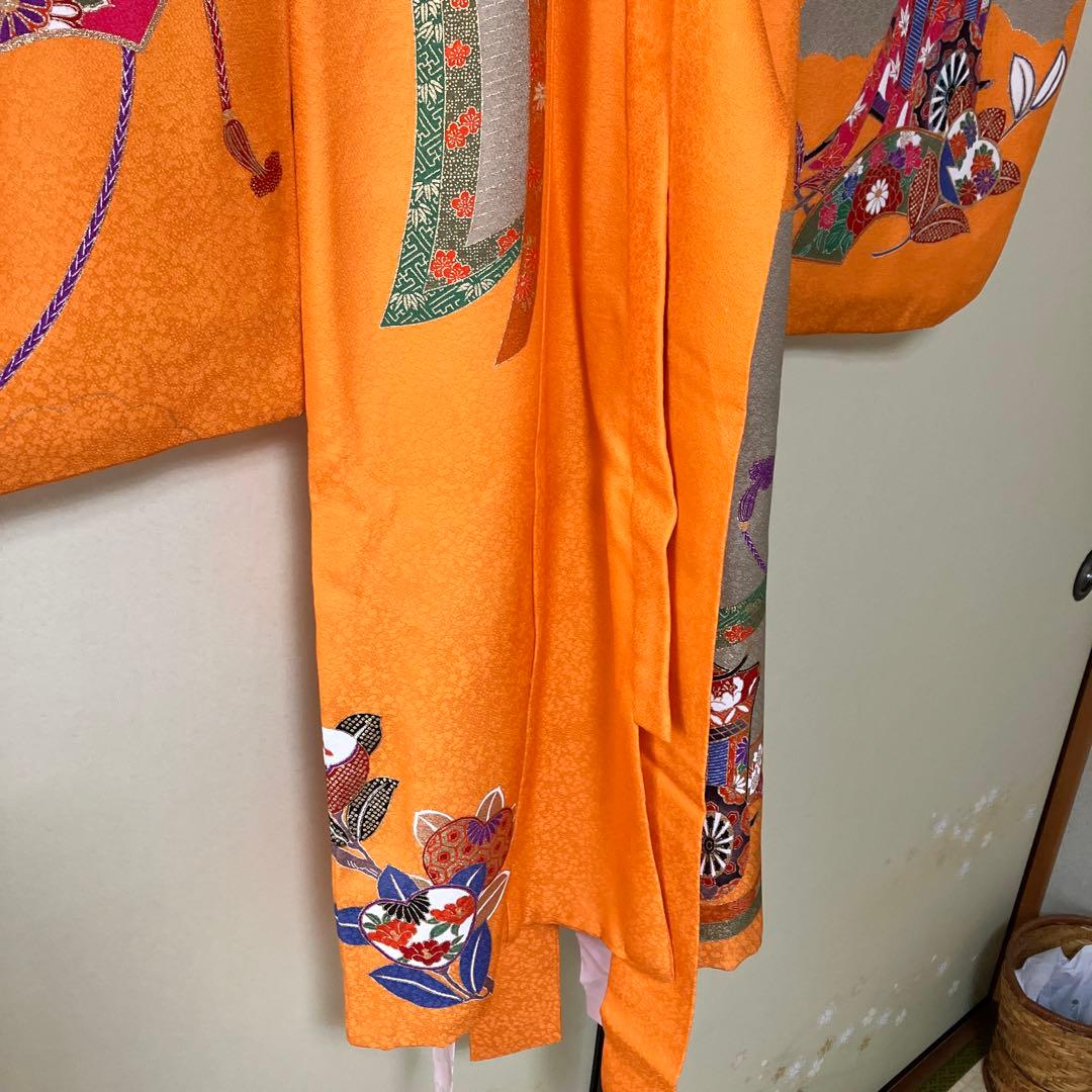 お宮参り女の子　産着　七五三（三歳）　一つ身　長襦袢付き　お祝着　正絹着物のしめ